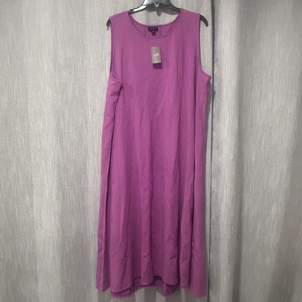 J. Jill Dress Womens 2X Purple Wearever Maxi Sleeveless Scoop Neck Stretch Swing
